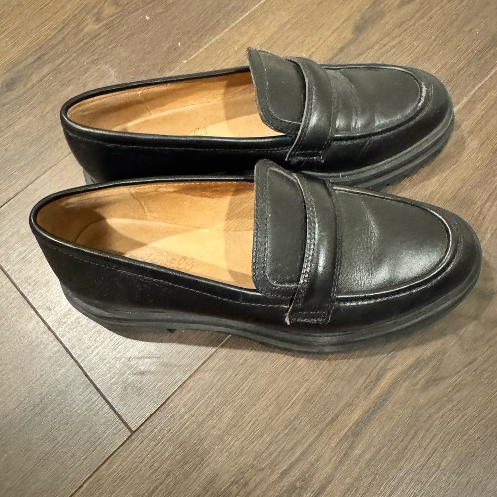 Madewell Black Leather Loafers